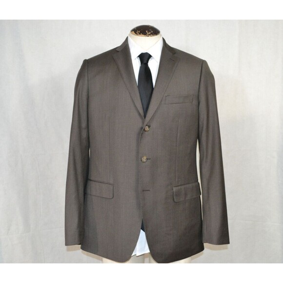 Indochino Brown 100% Wool‎ Lightweight Sport Coat Blazer 44 Single Breasted